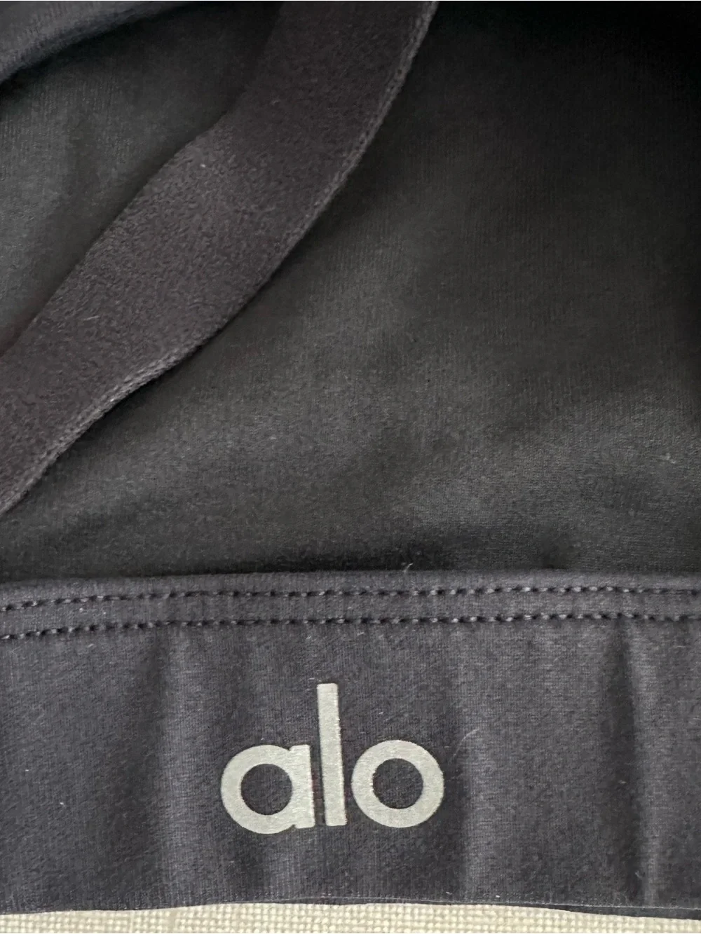 ALO Yoga Black Asymmetric Double-Strap Sports Bra